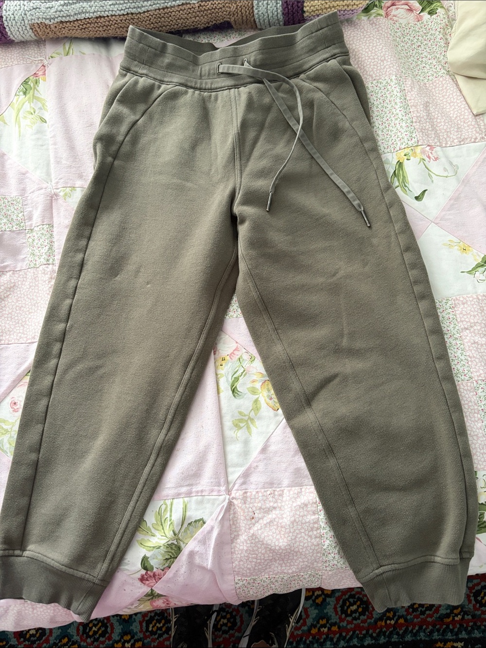 lululemon athletica Olive Green Track Joggers crops